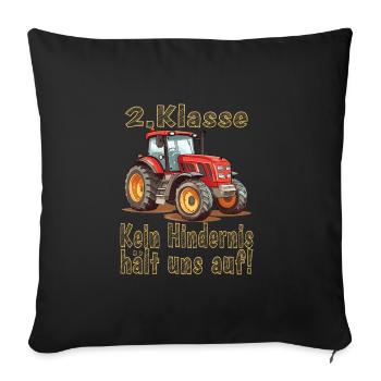 2ème année scolaire - Housse de coussin décorative 45 x 45 cm - noir - Devant