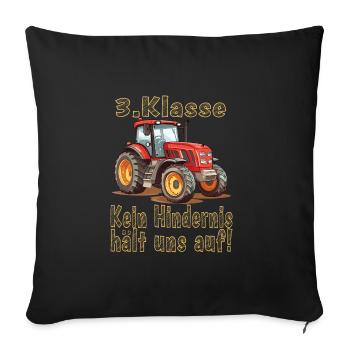 3ème année scolaire - Housse de coussin décorative 45 x 45 cm - noir - Devant