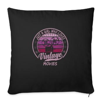 Vieux films - Housse de coussin décorative 45 x 45 cm - noir - Devant