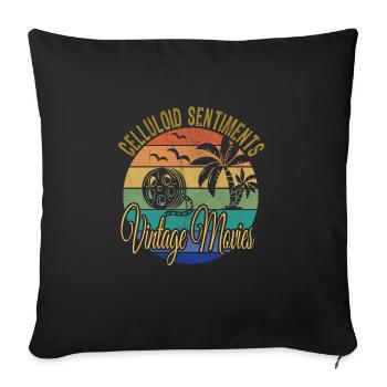 Vieux films - Housse de coussin décorative 45 x 45 cm - noir - Devant