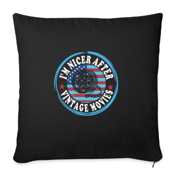 Vieux films - Housse de coussin décorative 45 x 45 cm - noir - Devant