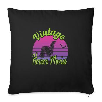 Vieux films - Housse de coussin décorative 45 x 45 cm - noir - Devant