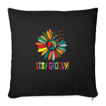 Hippie - Housse de coussin décorative 45 x 45 cm - noir - Devant
