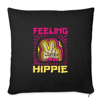 Hippie - Housse de coussin décorative 45 x 45 cm - noir - Devant