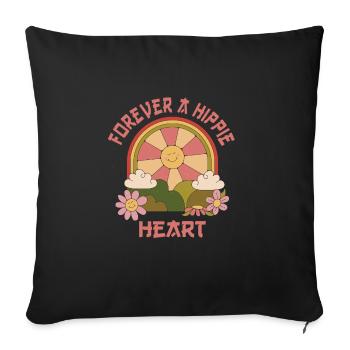 Hippie - Housse de coussin décorative 45 x 45 cm - noir - Devant