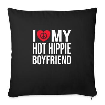 Hippie - Housse de coussin décorative 45 x 45 cm - noir - Devant