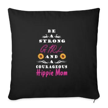 Hippie - Housse de coussin décorative 45 x 45 cm - noir - Devant