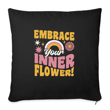 Hippie - Housse de coussin décorative 45 x 45 cm - noir - Devant