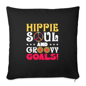 Hippie - Housse de coussin décorative 45 x 45 cm - noir - Devant