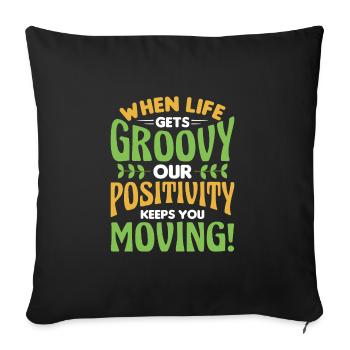 Hippie - Housse de coussin décorative 45 x 45 cm - noir - Devant