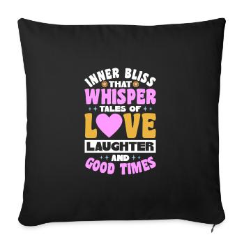 Hippie - Housse de coussin décorative 45 x 45 cm - noir - Devant