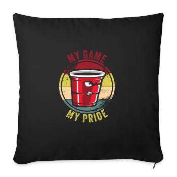Drinking game - Sofa pillowcase 17,3'' x 17,3'' (45 x 45 cm) - black - Front