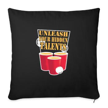 Drinking game - Sofa pillowcase 17,3'' x 17,3'' (45 x 45 cm) - black - Front
