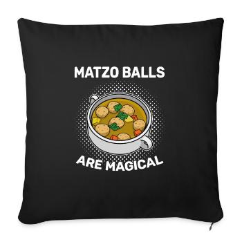 Matzo Kosher Pessah Israël Cuisine Culture - Housse de coussin décorative 45 x 45 cm - noir - Devant