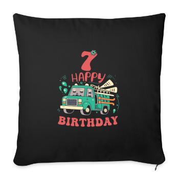 7th Birthday Boys - Sofa pillowcase 17,3'' x 17,3'' (45 x 45 cm) - black - Front