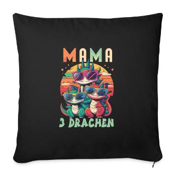 Maman - Housse de coussin décorative 45 x 45 cm - noir - Devant