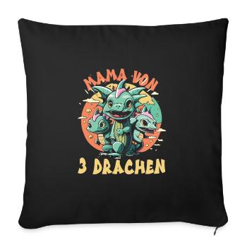 Maman - Housse de coussin décorative 45 x 45 cm - noir - Devant