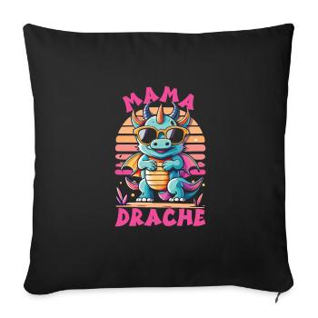 Maman - Housse de coussin décorative 45 x 45 cm - noir - Devant
