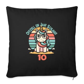 10. Geburtstag - Sofakissenbezug 45 x 45 cm - Schwarz - Vorne