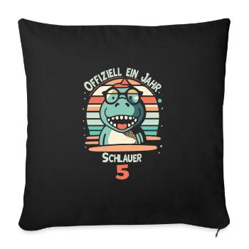 5. Geburtstag - Sofakissenbezug 45 x 45 cm - Schwarz - Vorne