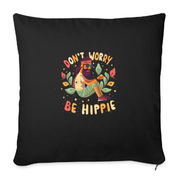 Hippie - Housse de coussin décorative 45 x 45 cm - noir - Devant