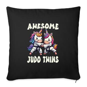 Judo Twins - Housse de coussin décorative 45 x 45 cm - noir - Devant