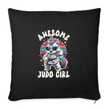 Judo - Housse de coussin décorative 45 x 45 cm - noir - Devant