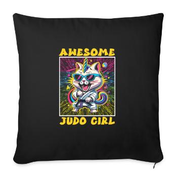 Judo - Housse de coussin décorative 45 x 45 cm - noir - Devant