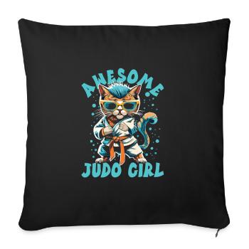 Judo - Housse de coussin décorative 45 x 45 cm - noir - Devant
