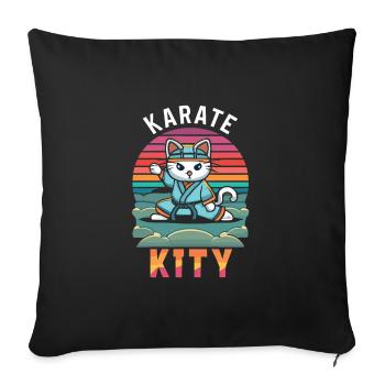 Karaté - Housse de coussin décorative 45 x 45 cm - noir - Devant