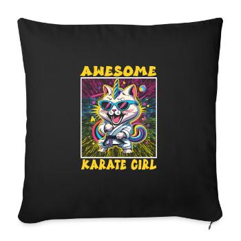 Karaté - Housse de coussin décorative 45 x 45 cm - noir - Devant