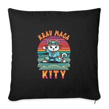 Krav Maga - Housse de coussin décorative 45 x 45 cm - noir - Devant