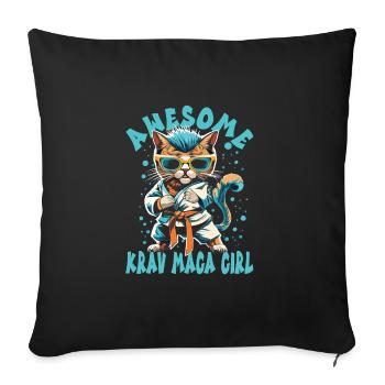Krav Maga - Housse de coussin décorative 45 x 45 cm - noir - Devant