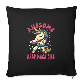 Krav Maga - Housse de coussin décorative 45 x 45 cm - noir - Devant