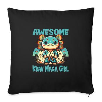 Krav Maga - Housse de coussin décorative 45 x 45 cm - noir - Devant