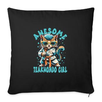 Teakwondo - Sofa pillowcase 17,3'' x 17,3'' (45 x 45 cm) - black - Front