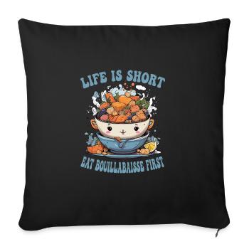 French food - Sofa pillowcase 17,3'' x 17,3'' (45 x 45 cm) - black - Front