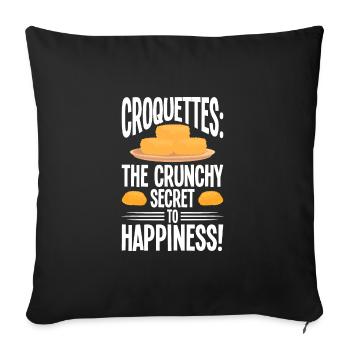 French food - Sofa pillowcase 17,3'' x 17,3'' (45 x 45 cm) - black - Front