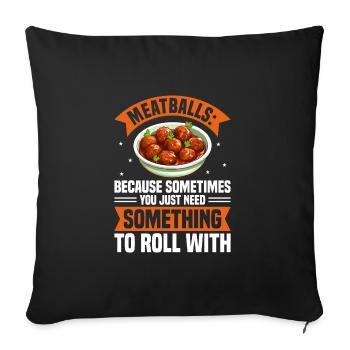Italian food - Sofa pillowcase 17,3'' x 17,3'' (45 x 45 cm) - black - Front