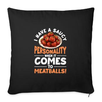 Italian food - Sofa pillowcase 17,3'' x 17,3'' (45 x 45 cm) - black - Front