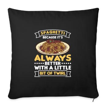 Italian food - Sofa pillowcase 17,3'' x 17,3'' (45 x 45 cm) - black - Front