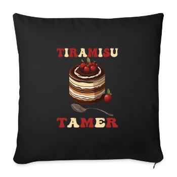 Italian food - Sofa pillowcase 17,3'' x 17,3'' (45 x 45 cm) - black - Front