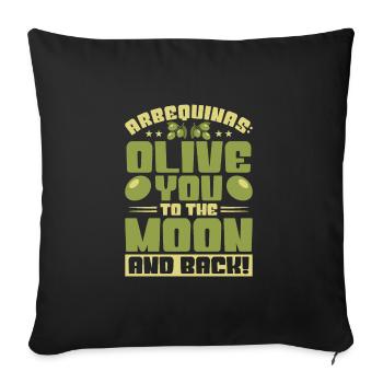 Spanish food - Sofa pillowcase 17,3'' x 17,3'' (45 x 45 cm) - black - Front