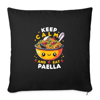 Spanish food - Sofa pillowcase 17,3'' x 17,3'' (45 x 45 cm) - black - Front