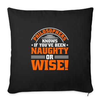 Philosophie - Housse de coussin décorative 45 x 45 cm - noir - Devant