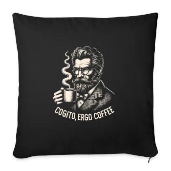 Philosophie - Housse de coussin décorative 45 x 45 cm - noir - Devant