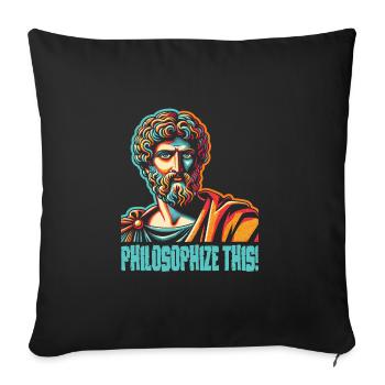 Philosophy - Sofa pillowcase 17,3'' x 17,3'' (45 x 45 cm) - black - Front