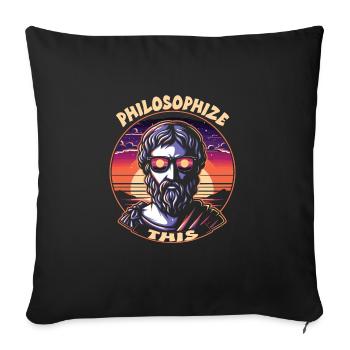 Philosophie - Housse de coussin décorative 45 x 45 cm - noir - Devant