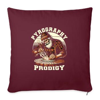 Wood burning - Sofa pillowcase 17,3'' x 17,3'' (45 x 45 cm) - burgundy - Front