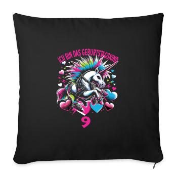 Kindergeburtstag - Sofakissenbezug 45 x 45 cm - Schwarz - Vorne